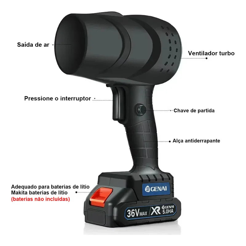 Soprador Turbo Portátil De alta Potência -Power Clean