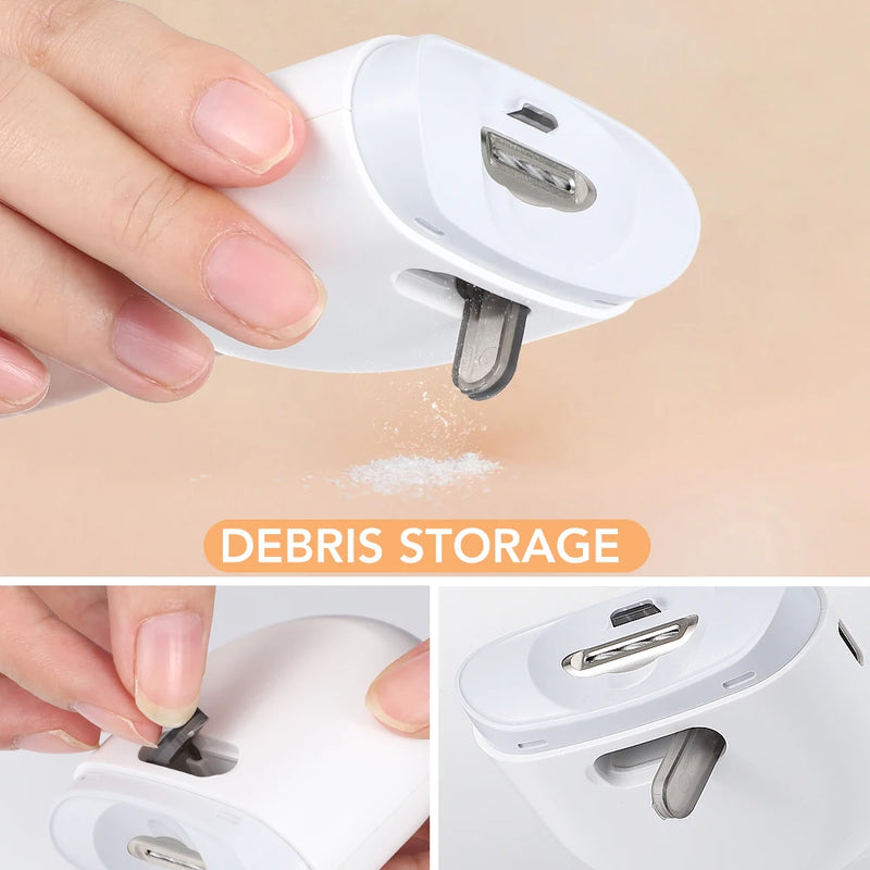 Cortador de Unhas Elétrico com Luz e Carregamento USB - Aparador Automático para Bebês e Adultos