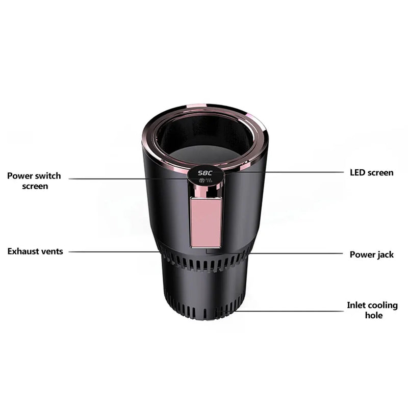 Porta-Bebidas Inteligente Quente e Frio 2 em 1 com Display Digital 